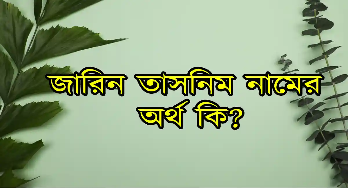 জারিন তাসনিম নামের অর্থ কি